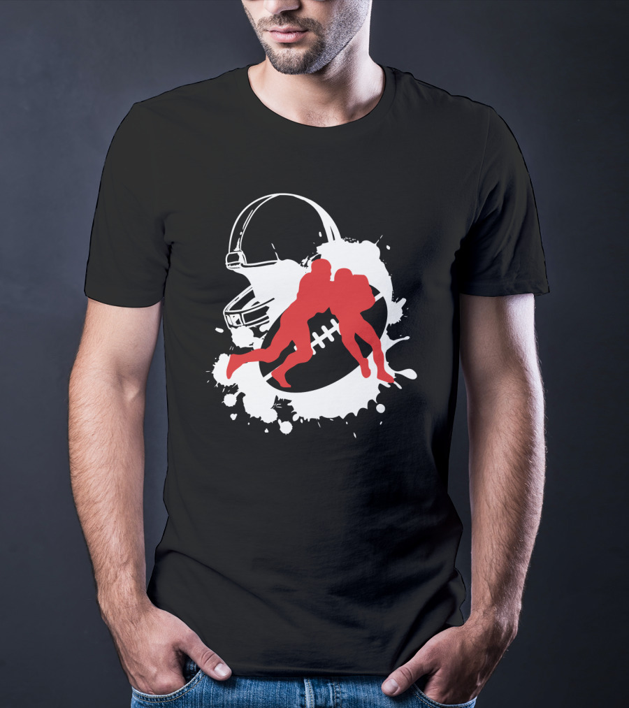 American Football Helmet Tackle Splash T-Shirt