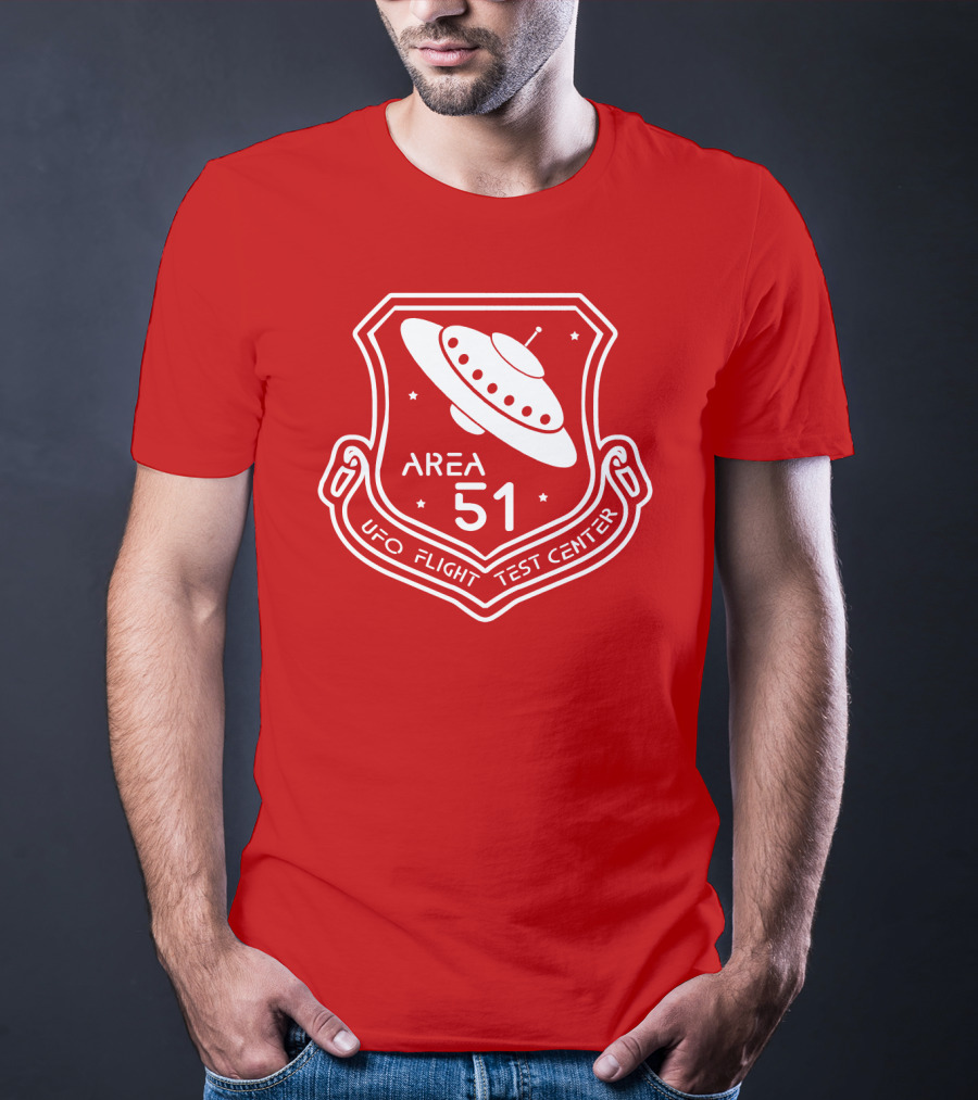 Area 51 UFO Flight Test Center Badge With Flying Saucer Emblem T-Shirt