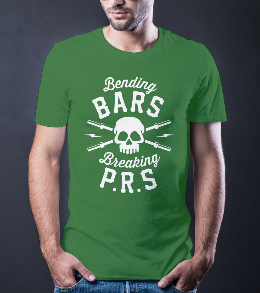 Bending Bars Breaking PRs Skull With Barbells T-Shirt