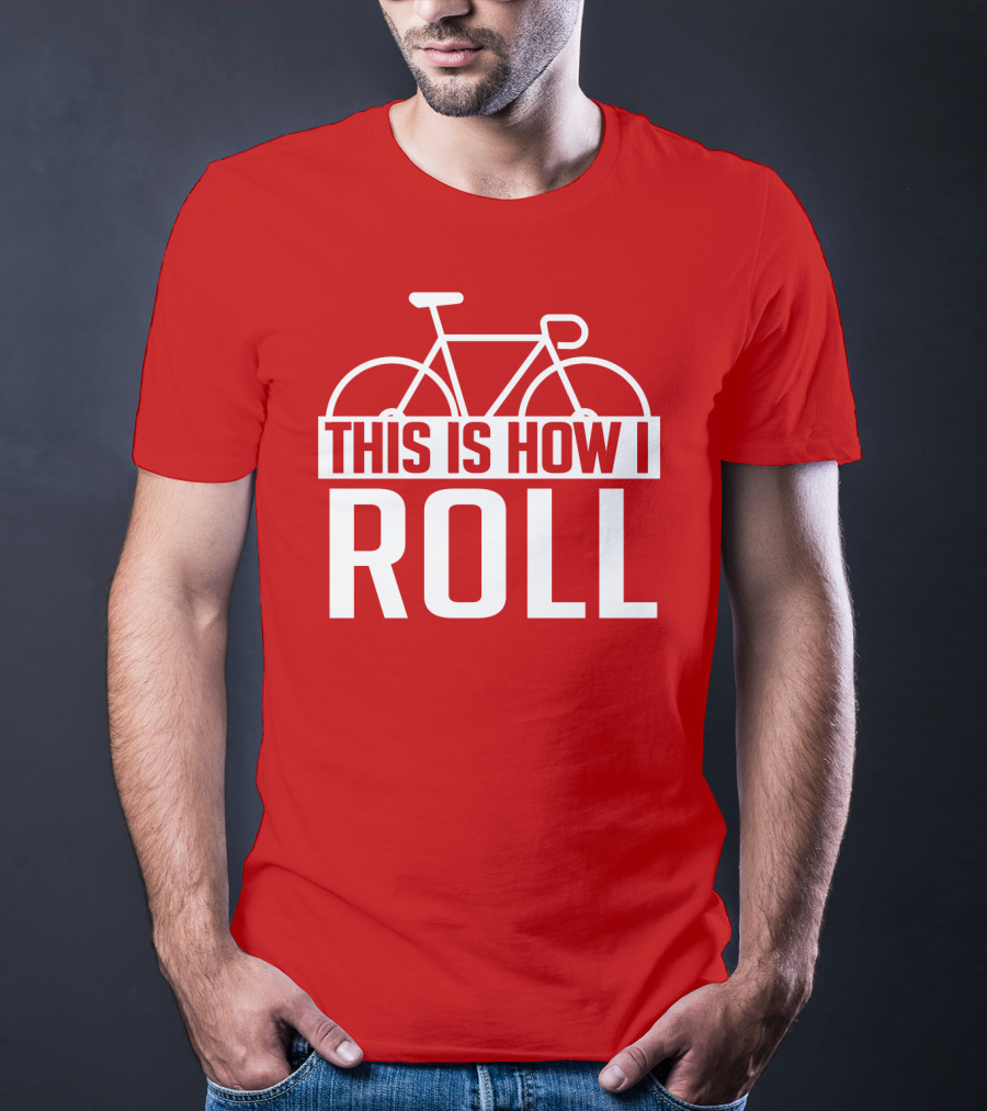 Bike This Is How I Roll Bicycle Outline T-Shirt