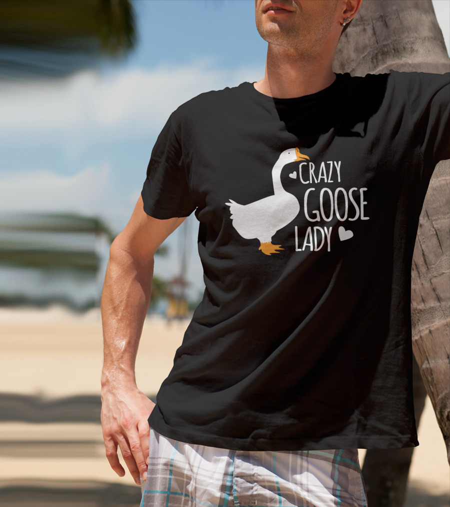 Crazy Goose Lady Heart Love T-Shirt