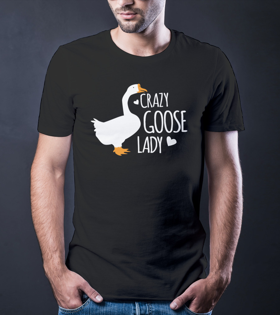 Crazy Goose Lady Heart Love T-Shirt
