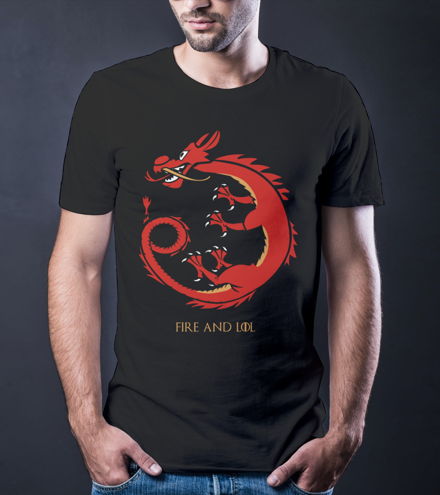 Fire And Lol Red Dragon Chinese T-Shirt