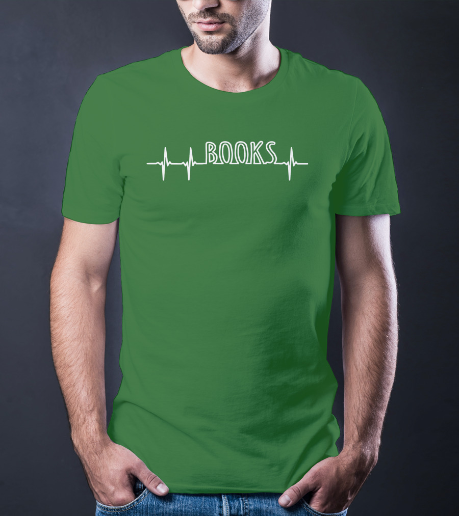 Books Heartbeat EKG Line T-Shirt