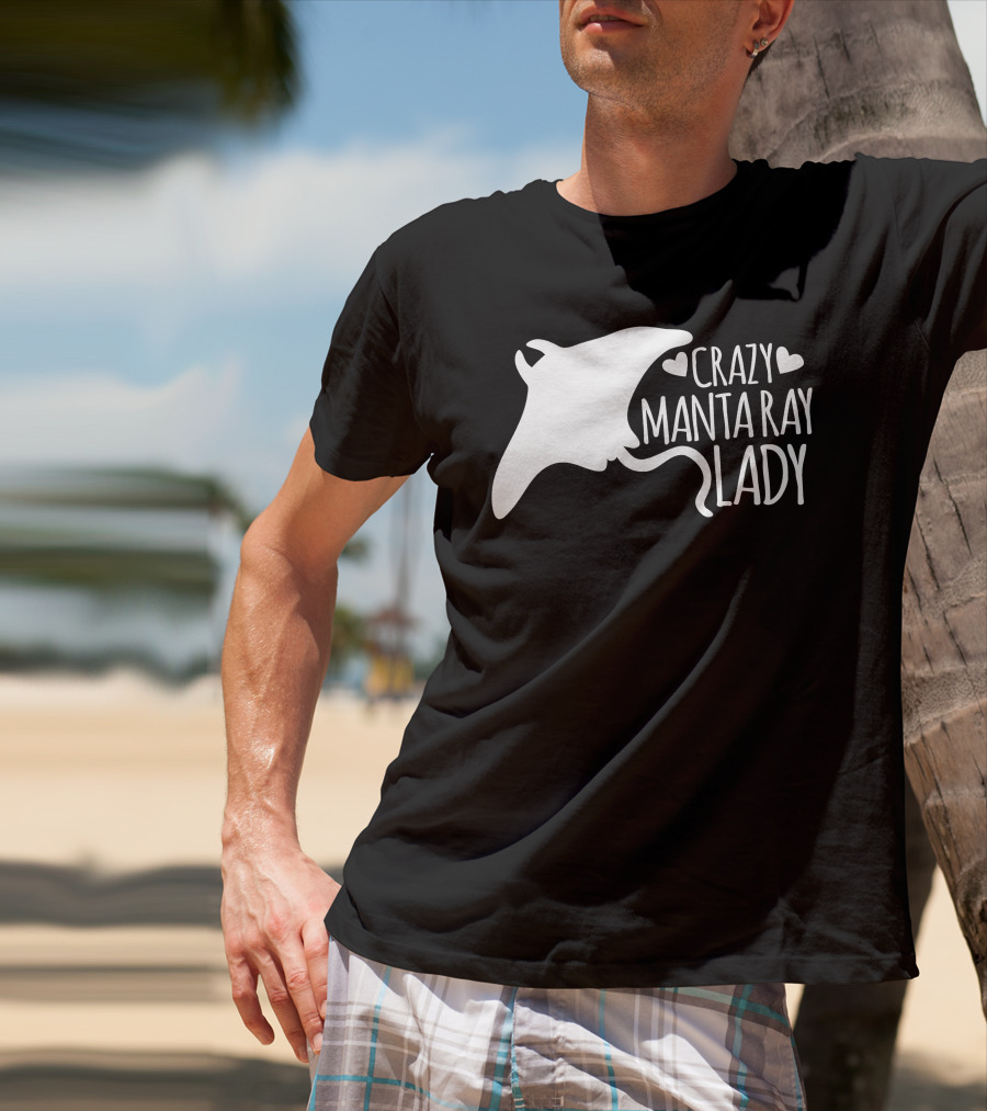 CRAZY MANTA RAY LADY Heart T-Shirt