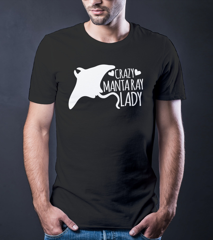 CRAZY MANTA RAY LADY Heart T-Shirt