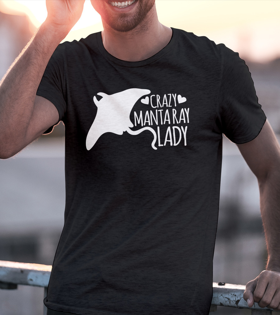 CRAZY MANTA RAY LADY Heart T-Shirt