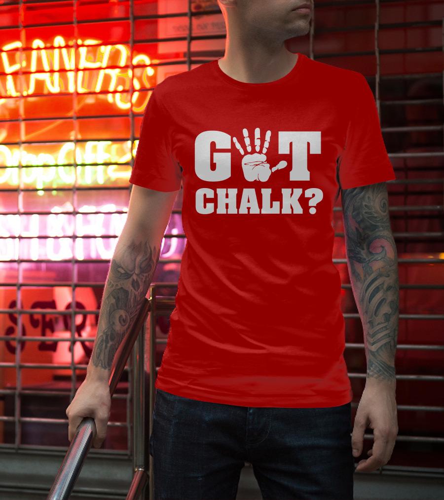 Got Chalk Question Handprint Motif T-Shirt