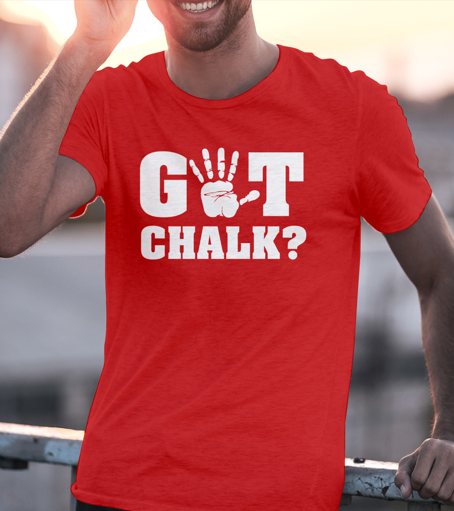 Got Chalk Question Handprint Motif T-Shirt