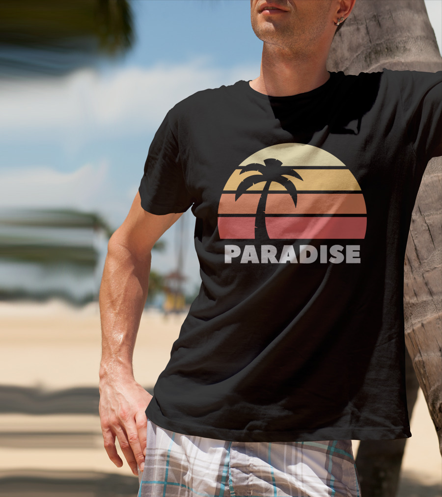 Paradise Sunset Island Palm Tree T-Shirt