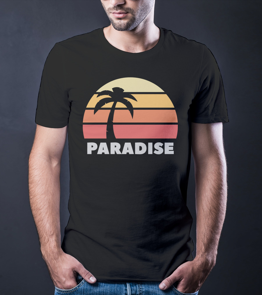 Paradise Sunset Island Palm Tree T-Shirt