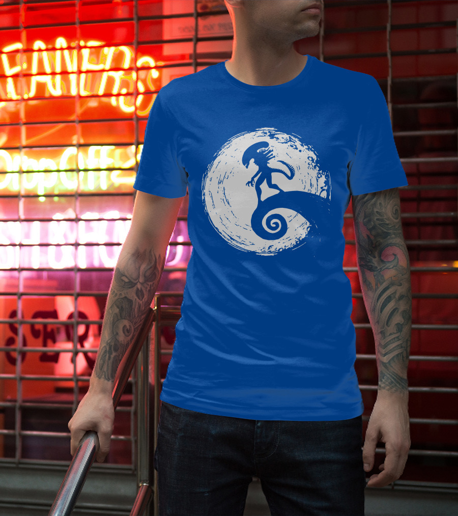 Nightmare On LV 426 Alien Meets Spiral Moon Scene T-Shirt