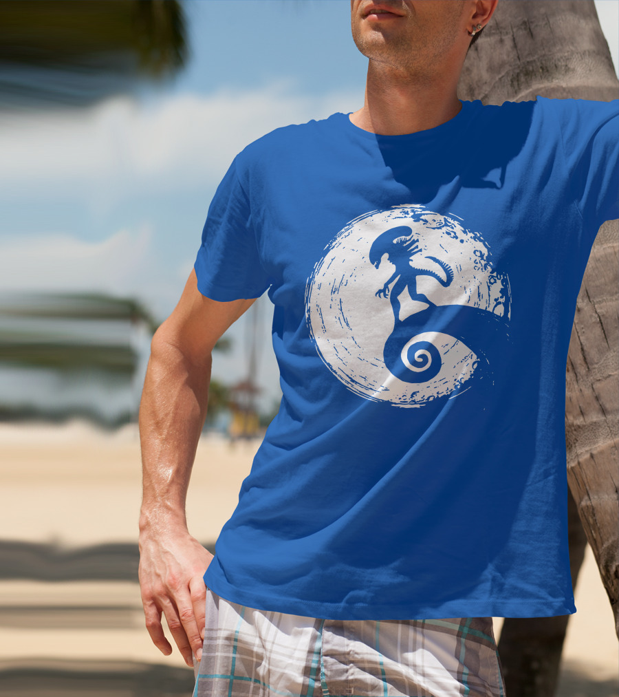 Nightmare On LV 426 Alien Meets Spiral Moon Scene T-Shirt