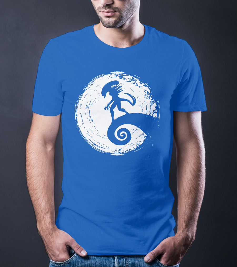 Nightmare On LV 426 Alien Meets Spiral Moon Scene T-Shirt