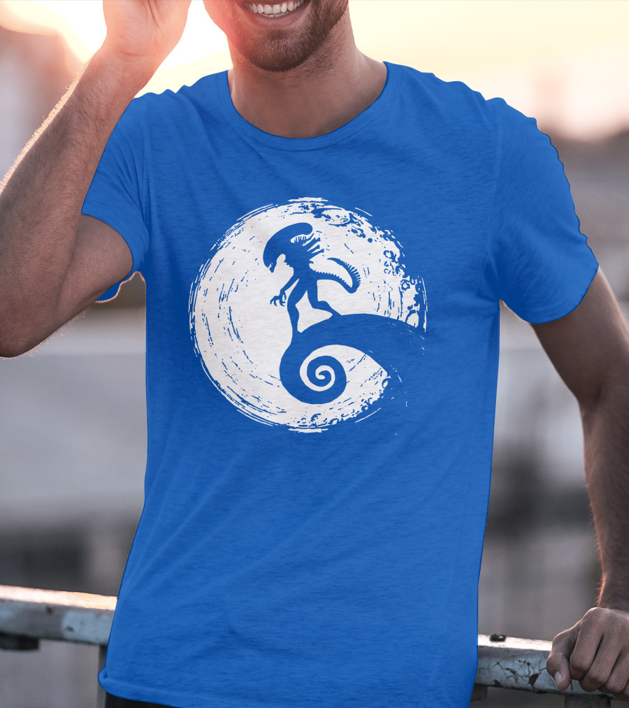 Nightmare On LV 426 Alien Meets Spiral Moon Scene T-Shirt