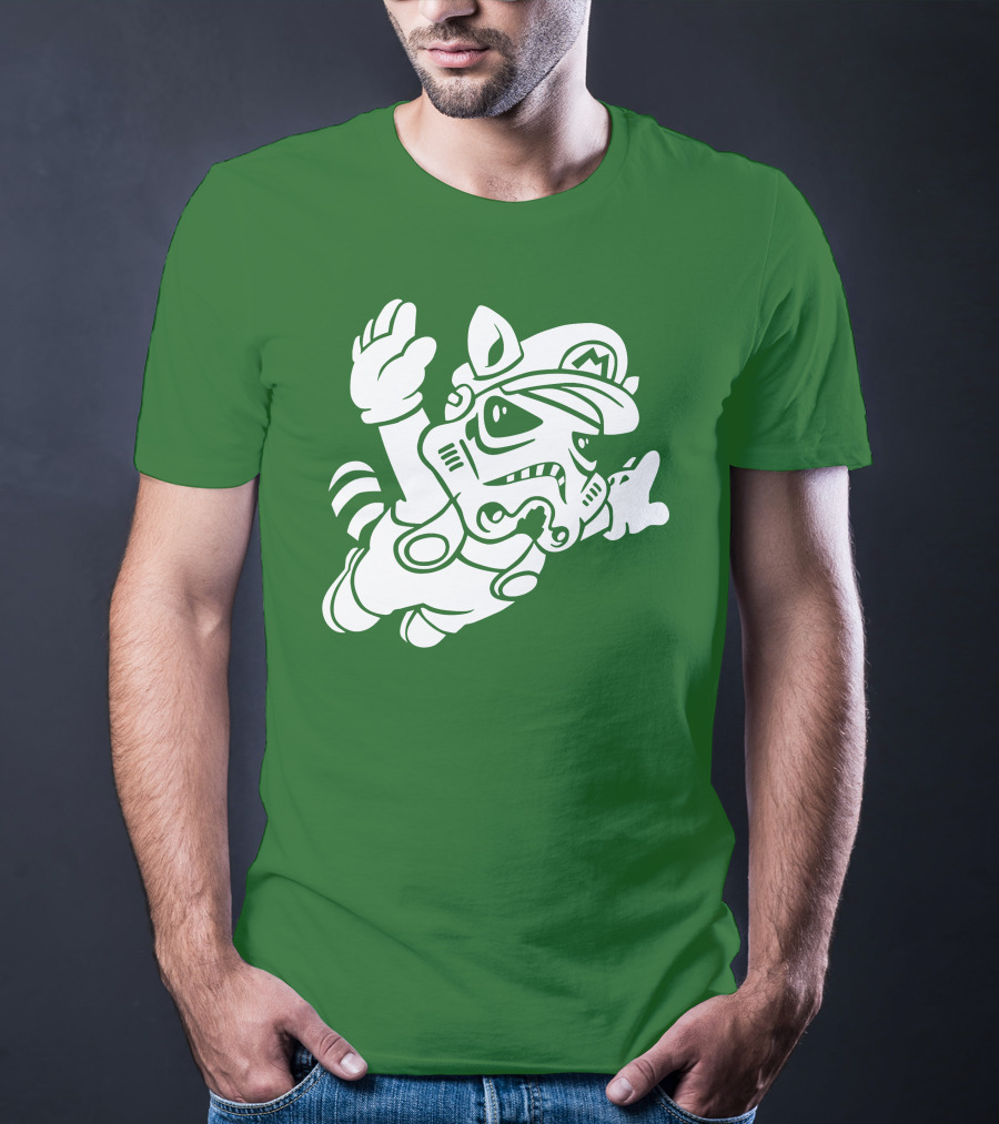 Tanooki Trooper Mashup M Helmet Raccoon Tail T-Shirt