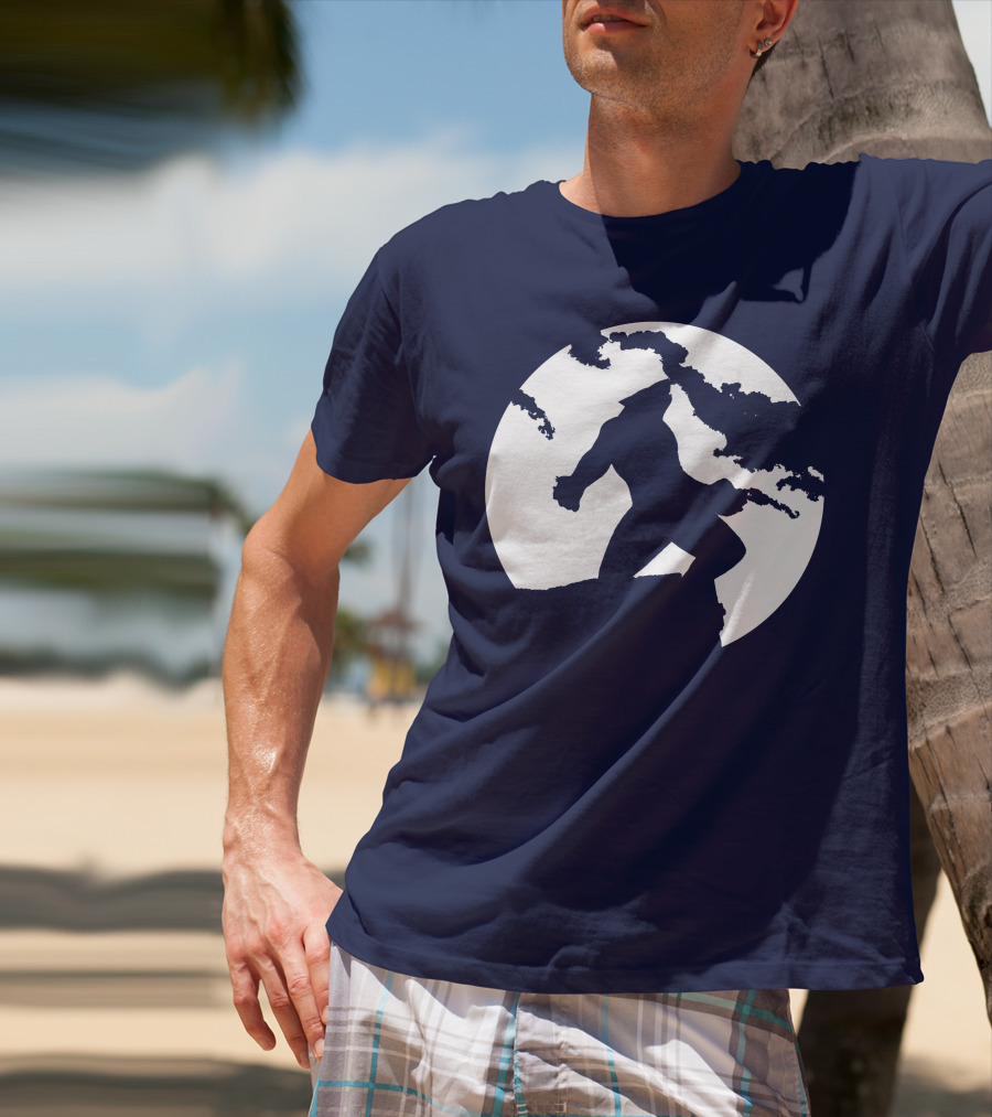 Wolf Standing Boldly Against The Moon Edge T-Shirt
