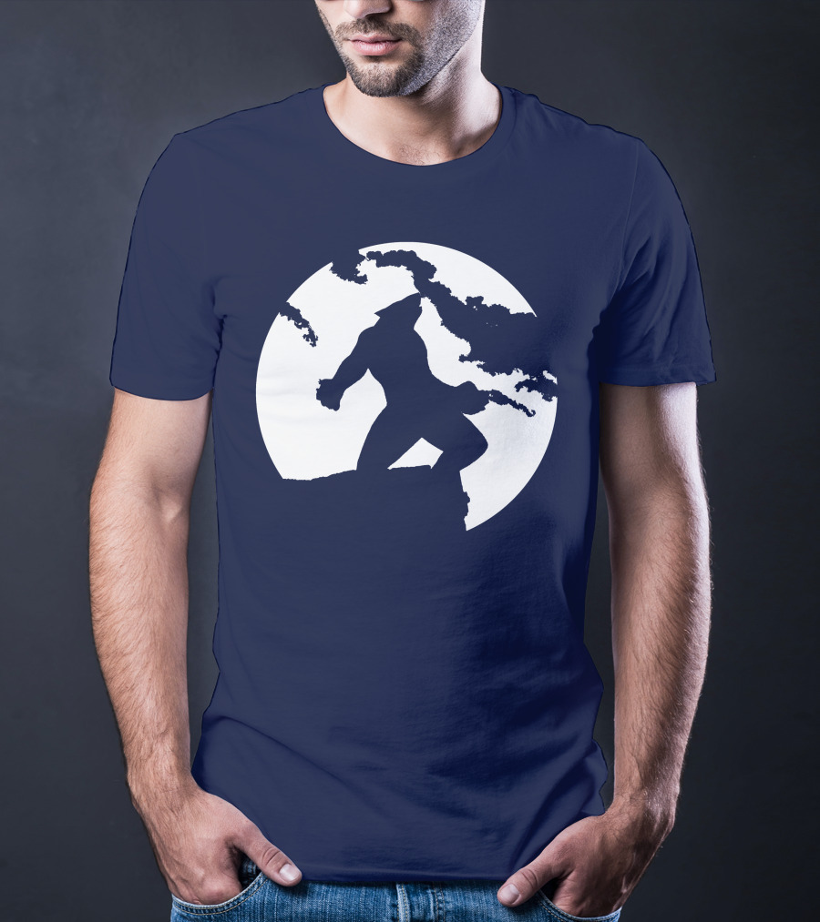 Wolf Standing Boldly Against The Moon Edge T-Shirt