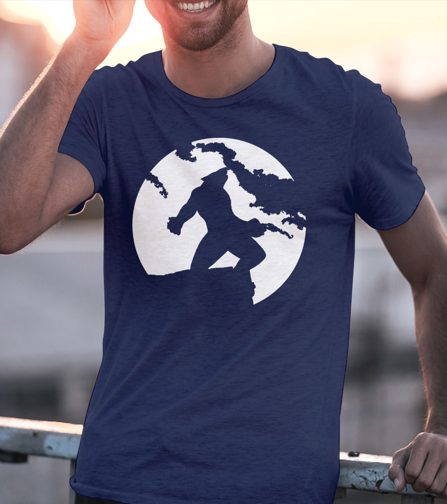 Wolf Standing Boldly Against The Moon Edge T-Shirt