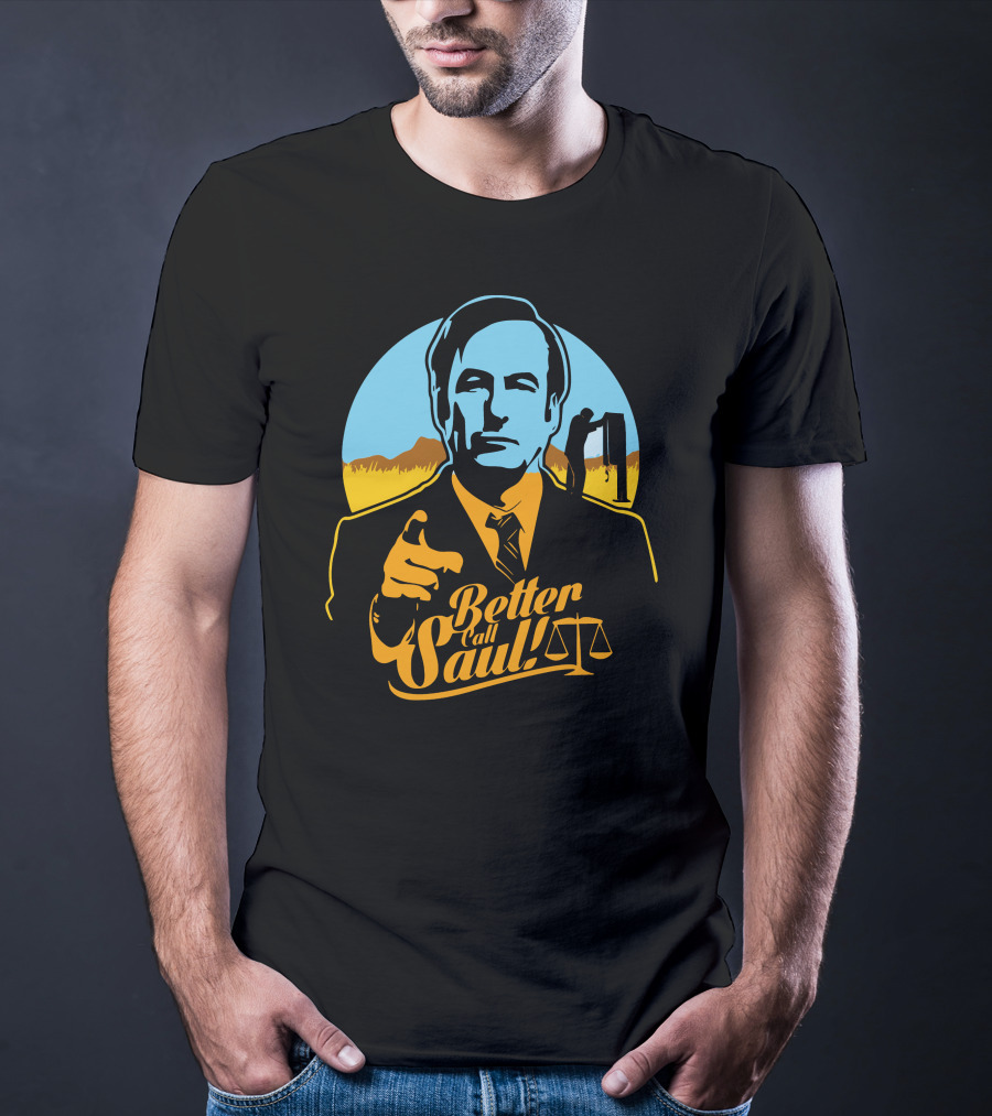 Better Call Saul Vintage Style Lawyer Silhouette With Scales Of Justice T-Shirt