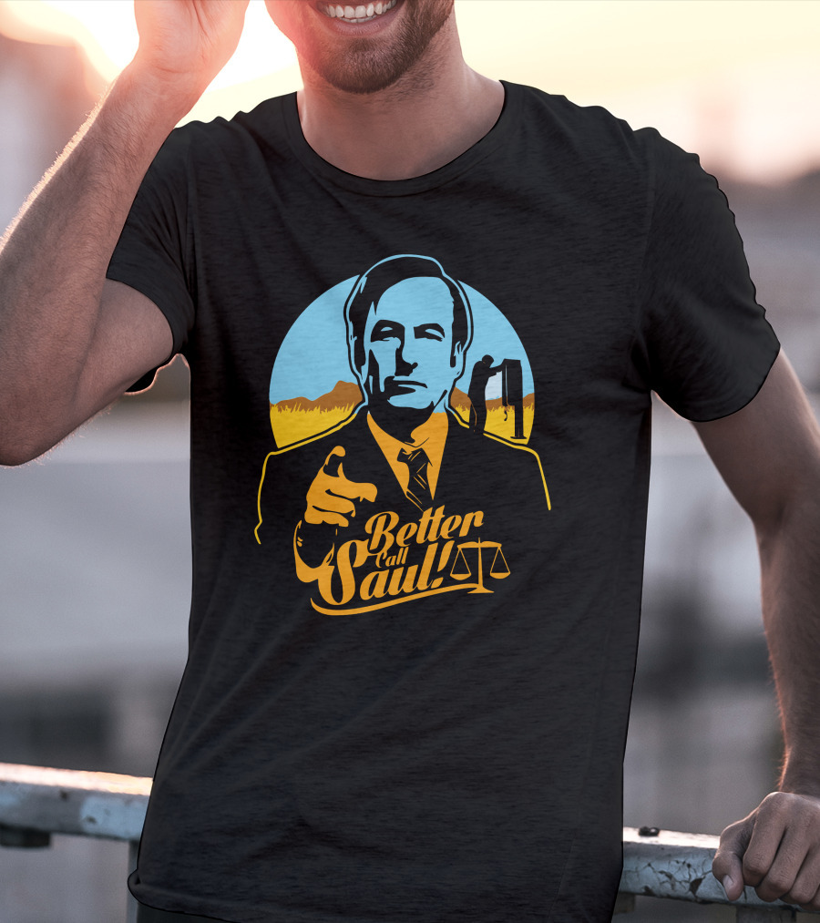 Better Call Saul Vintage Style Lawyer Silhouette With Scales Of Justice T-Shirt