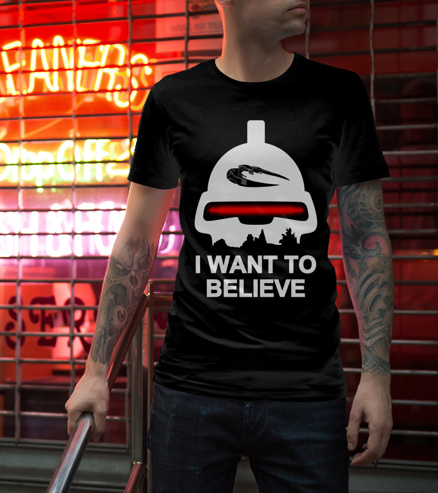 I Want To Believe Cylon Raider Battlestar Galactica T-Shirt