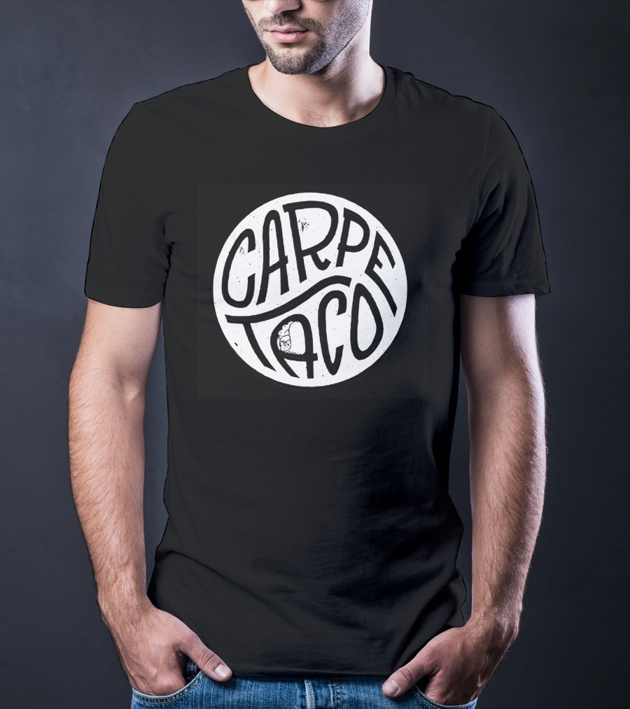 Carpe Taco Retro Circle Design With Taco T-Shirt