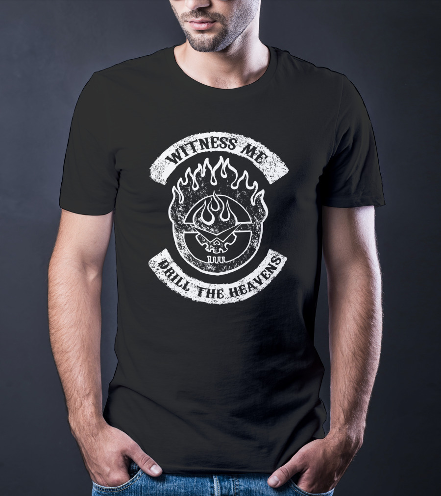 Witness Me Drill The Heavens Flame Skull T-Shirt