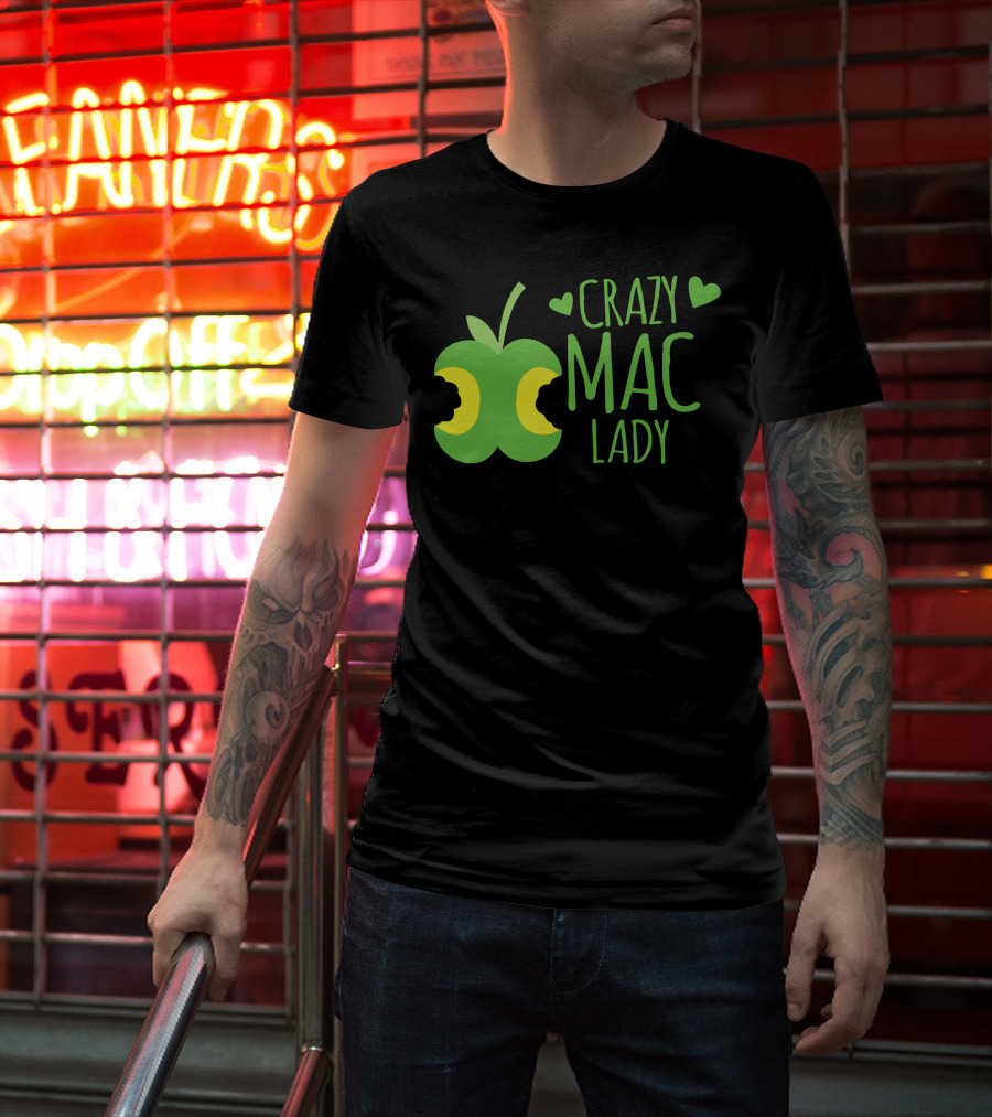 CRAZY MAC LADY Green Apple Bites T-Shirt