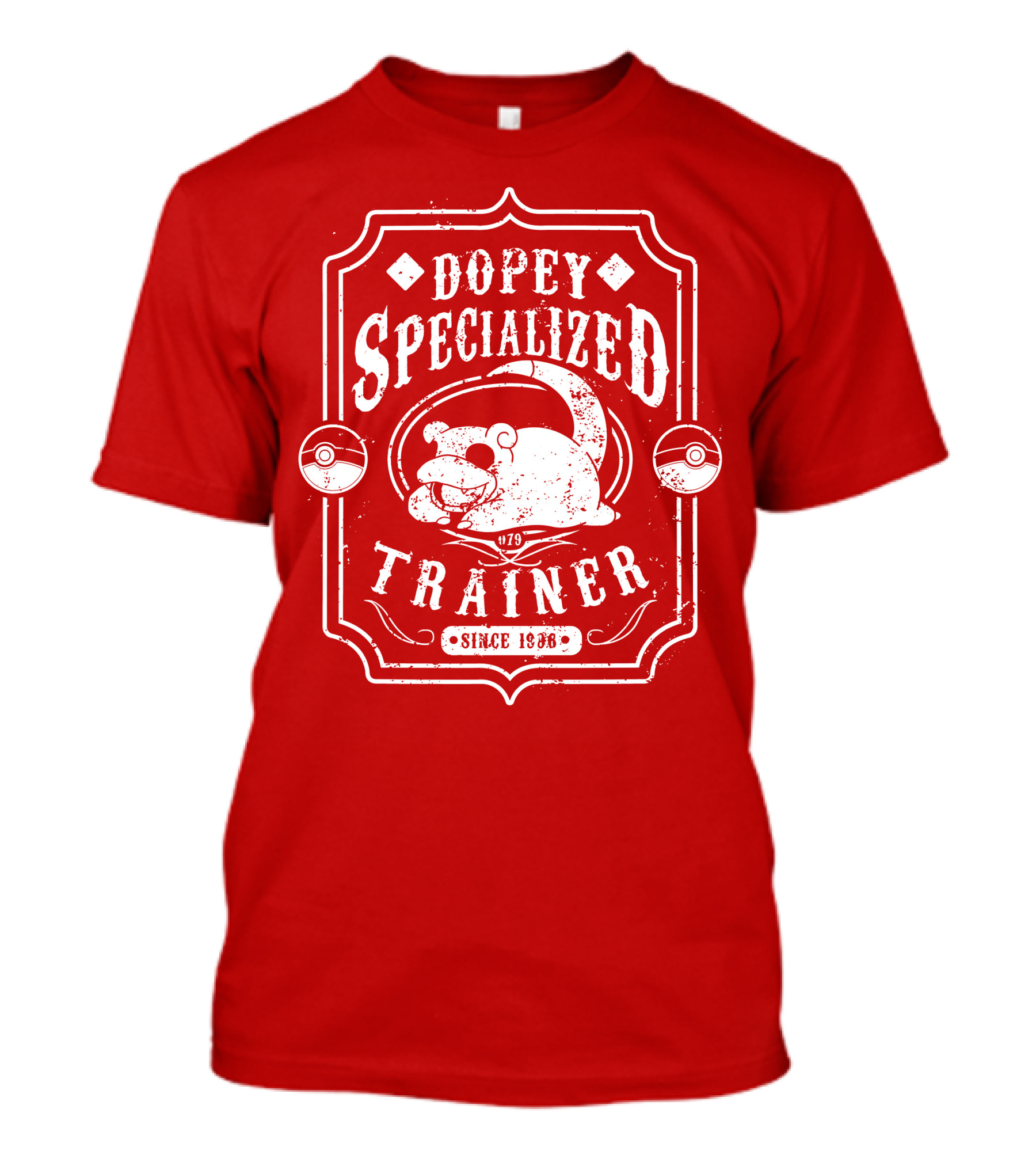 Dopey Specialized Trainer Slowpoke Since 1996 Pokéball Red Badge T-Shirt