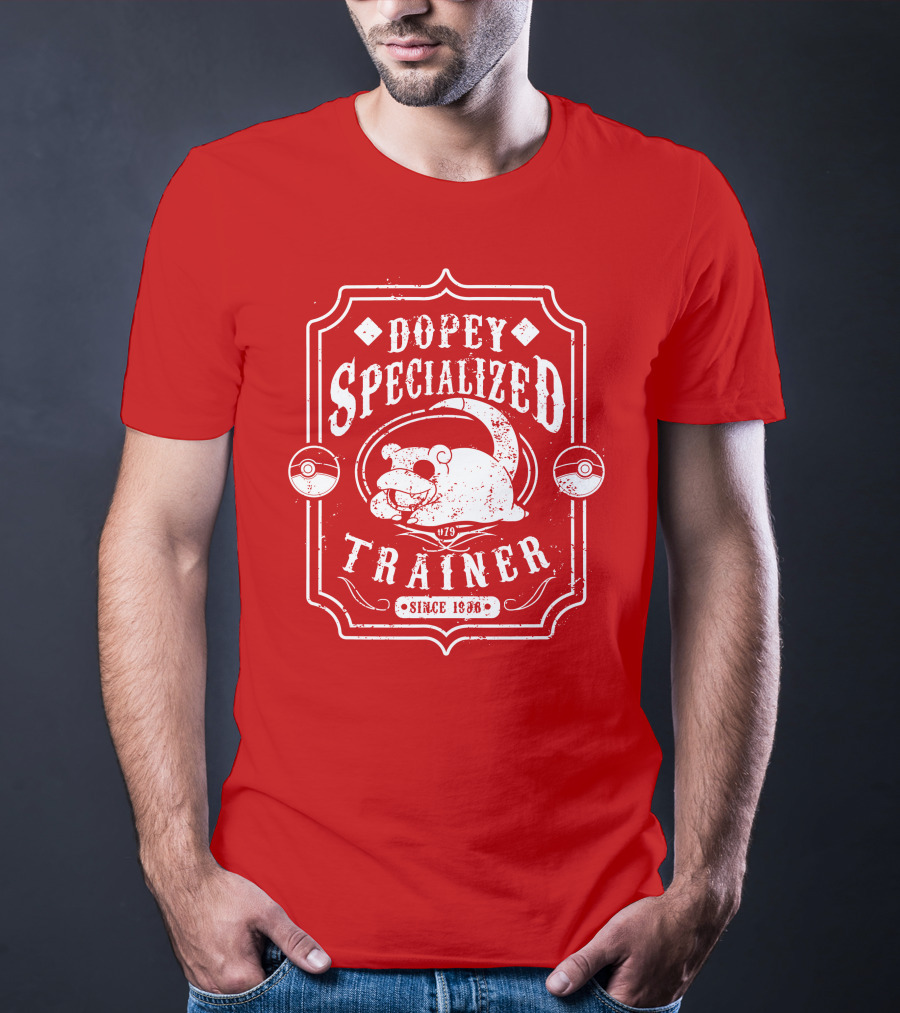 Dopey Specialized Trainer Slowpoke Since 1996 Pokéball Red Badge T-Shirt