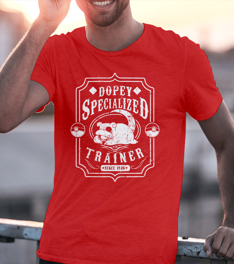 Dopey Specialized Trainer Slowpoke Since 1996 Pokéball Red Badge T-Shirt