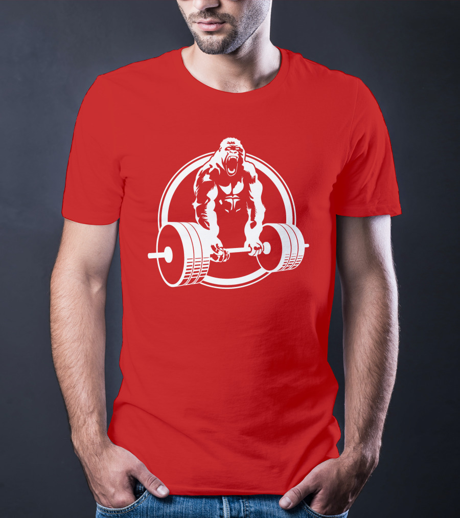Gorilla Lifting Power Barbell Strength T-Shirt