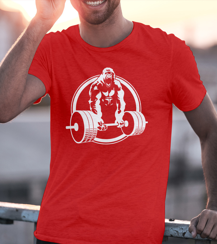 Gorilla Lifting Power Barbell Strength T-Shirt