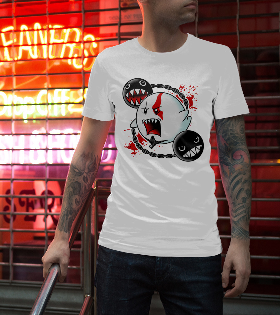 GHOST OF SPARTA BOO MEETS CHAIN CHOMP SPLATTER T-Shirt