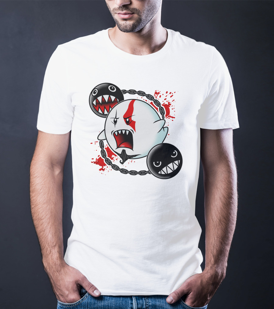 GHOST OF SPARTA BOO MEETS CHAIN CHOMP SPLATTER T-Shirt
