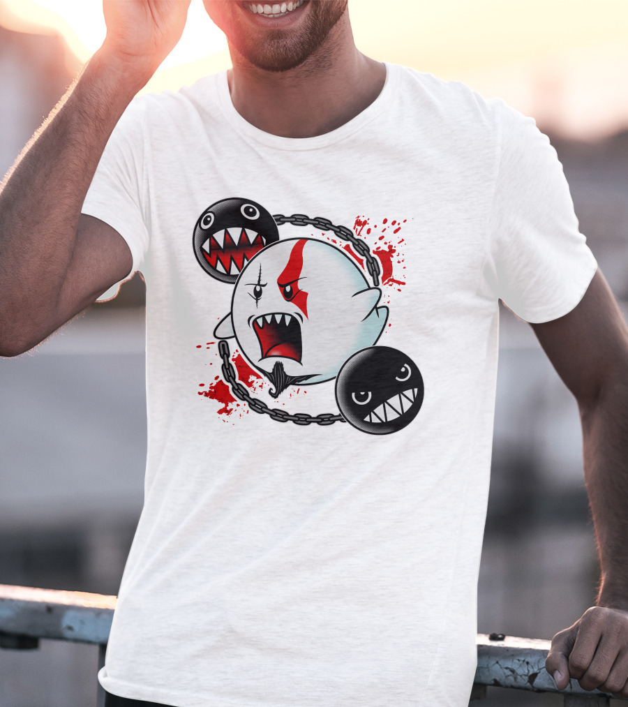 GHOST OF SPARTA BOO MEETS CHAIN CHOMP SPLATTER T-Shirt