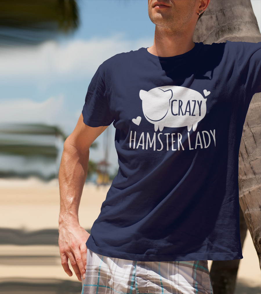 Crazy Hamster Lady With Hearts T-Shirt