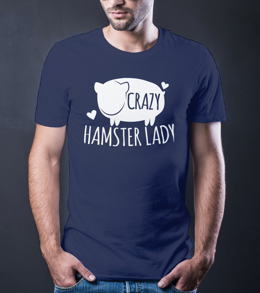 Crazy Hamster Lady With Hearts T-Shirt