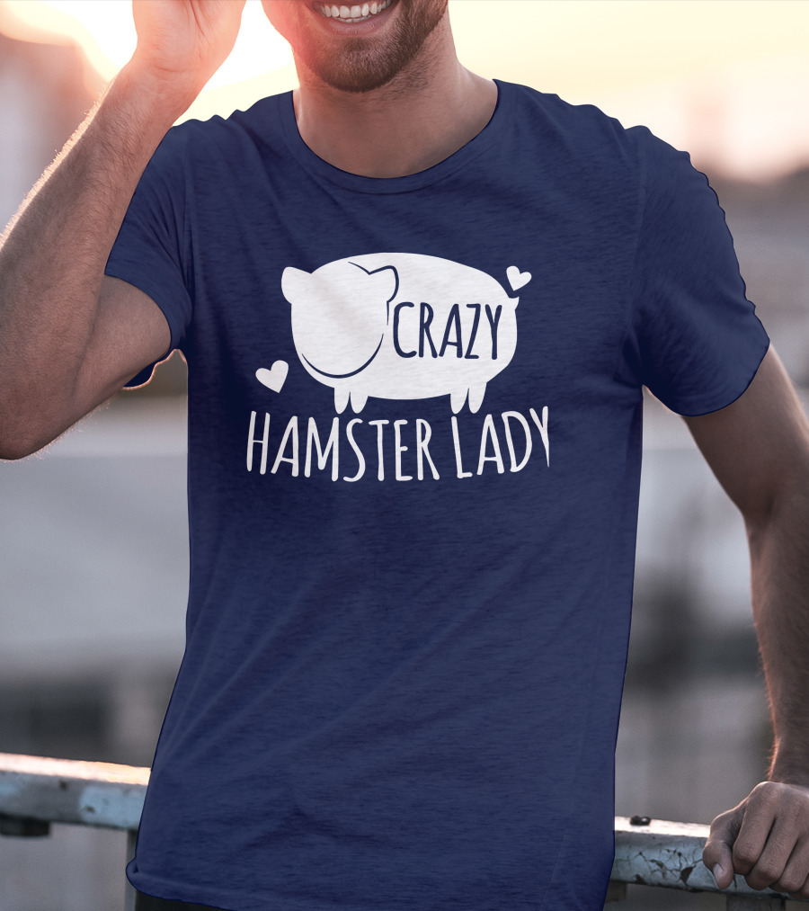 Crazy Hamster Lady With Hearts T-Shirt