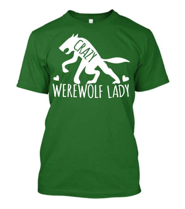 Crazy Werewolf Lady Hearts T-Shirt