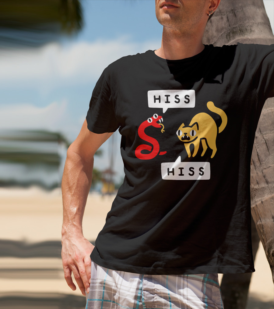 Hissy Fit Hiss Snake And Cat Conversation T-Shirt