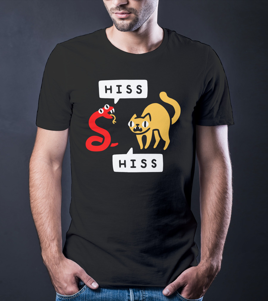Hissy Fit Hiss Snake And Cat Conversation T-Shirt