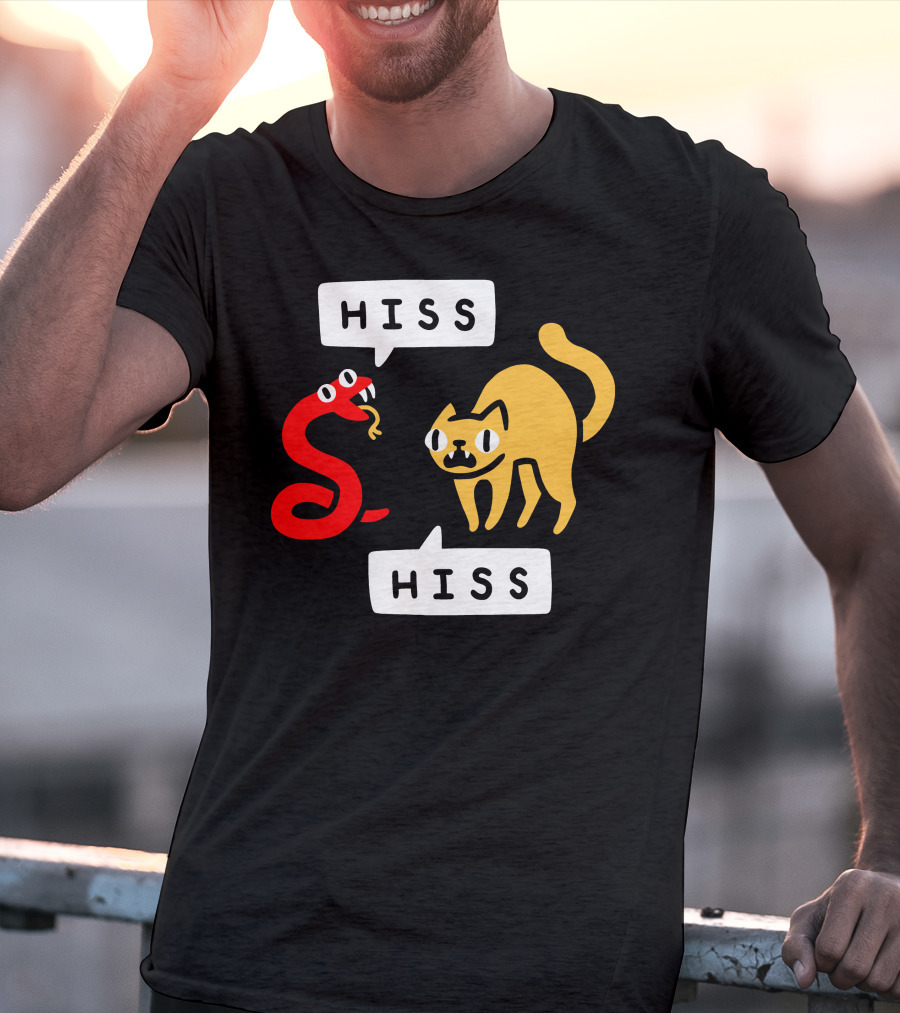 Hissy Fit Hiss Snake And Cat Conversation T-Shirt
