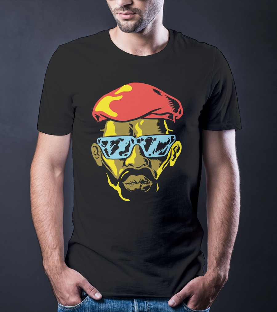 Gangsta Cool Shades Red Beret Face T-Shirt
