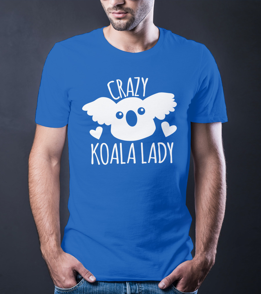 Crazy Koala Lady Cute Heart Accents T-Shirt