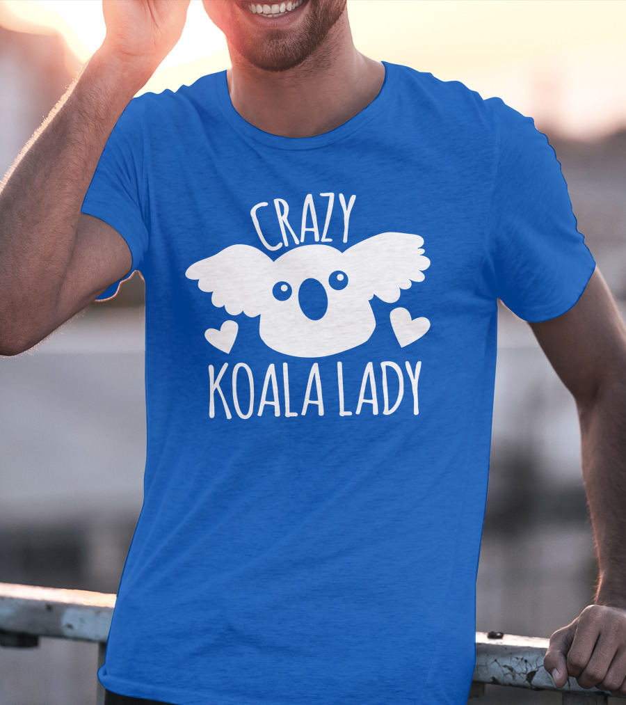Crazy Koala Lady Cute Heart Accents T-Shirt
