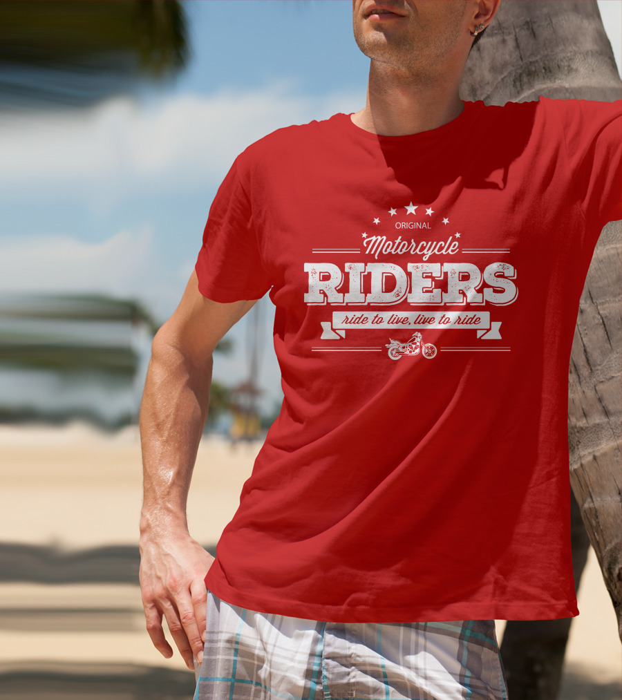Original Motorcycle Riders Ride To Live, Live To Ride T-Shirt