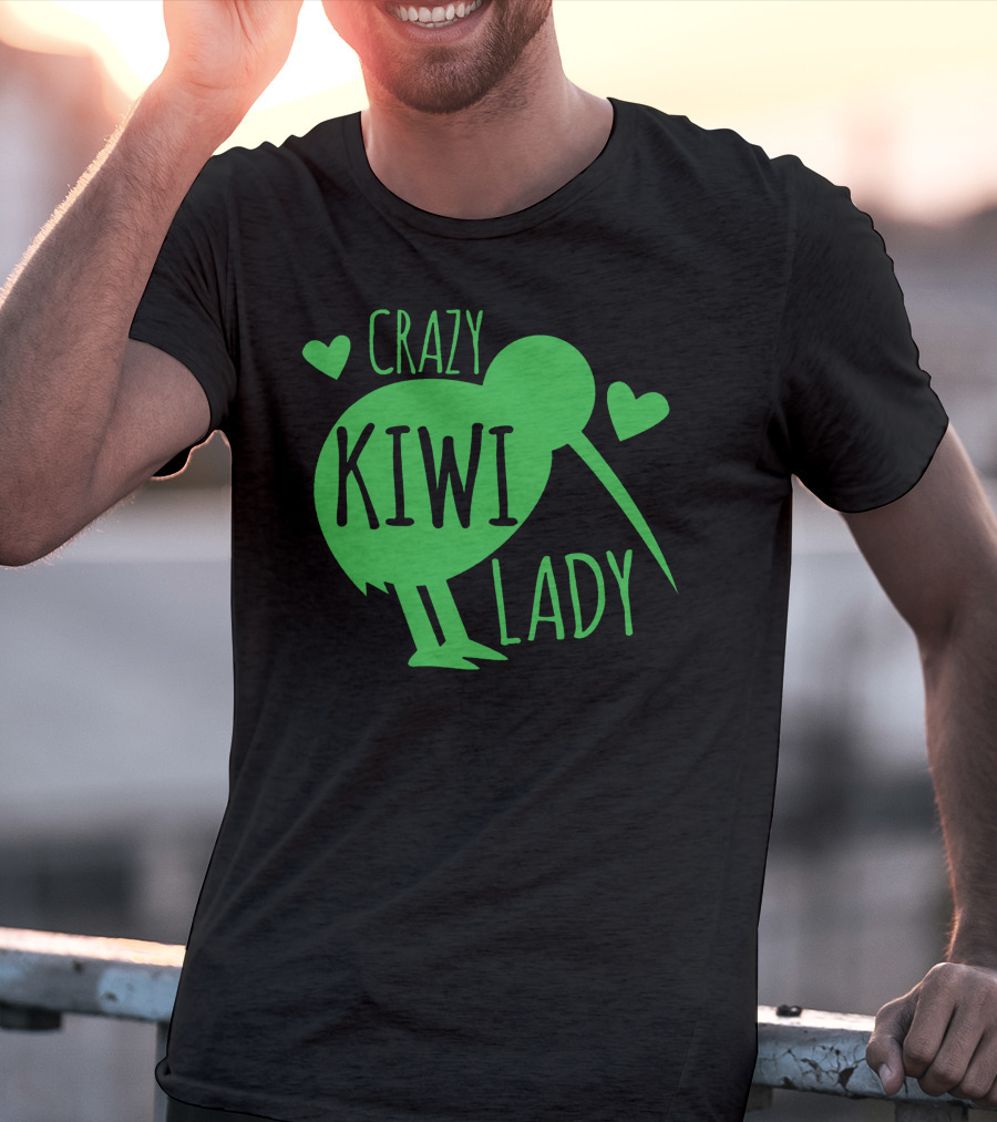 CRAZY KIWI LADY Kiwi Bird Hearts T-Shirt