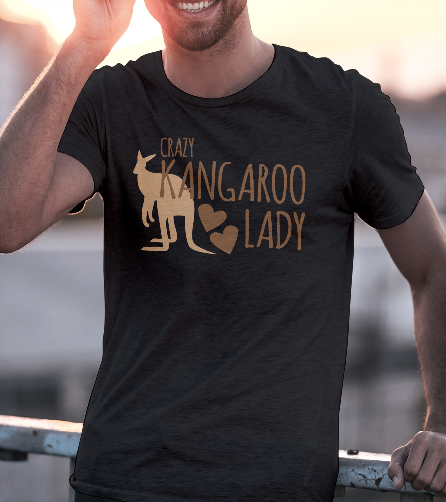 CRAZY KANGAROO LADY Kangaroo Hearts T-Shirt